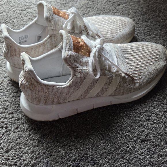 adidas Shoes - adidas Women's Cream and Gold Sneakers